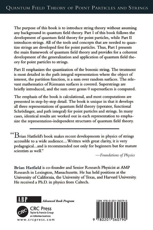 Produktbild: Quantum Field Theory Of Point Particles And Strings