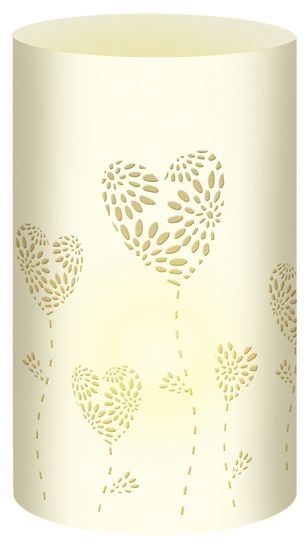 Produktbild: URSUS 5 Silhouetten-Tischlichter "Filigrano - Herzblumen", creme