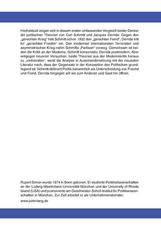Produktbild: Die Begriffe des Politischen bei Carl Schmitt und Jacques Derrida