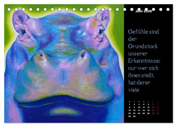 Produktbild: Die Botschaft der Krafttiere (Tischkalender 2026 DIN A5 quer), CALVENDO Monatskalender