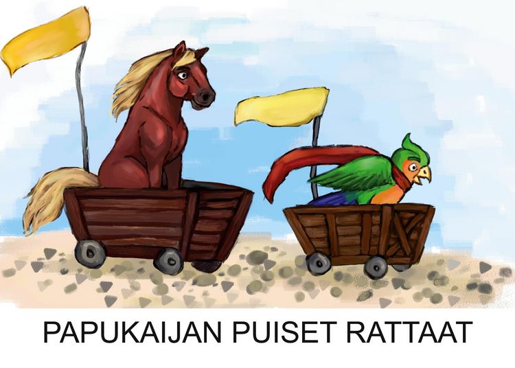 Produktbild: Papukaijan puiset rattaat