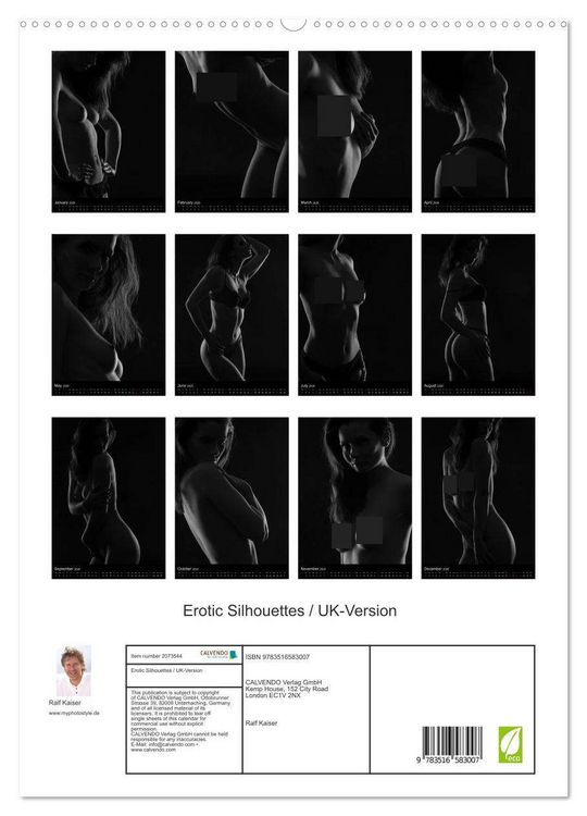 Produktbild: Erotic Silhouettes / UK-Version (High Quality Premium Wall Calendar 2026 DIN A2 portrait),CALVENDO 12 Month Wall Calendar