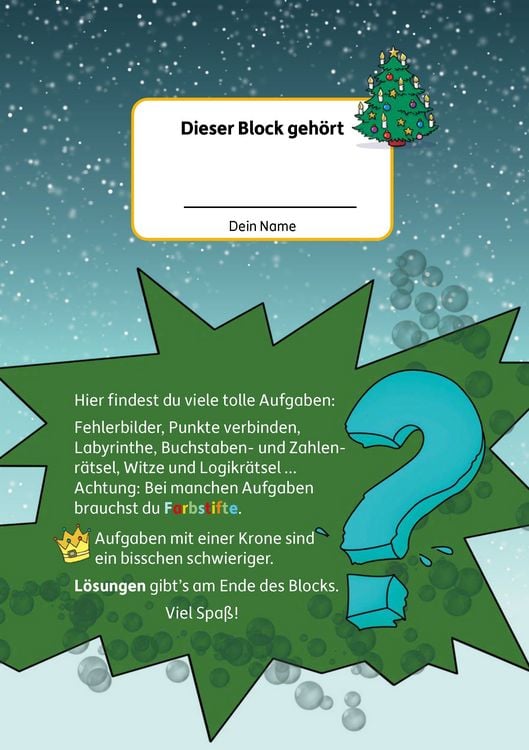 Produktbild: Weihnachtsr&auml;tsel &ndash; R&auml;tselblock ab 7 Jahre