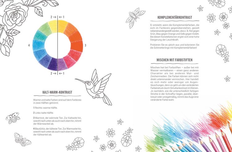 Produktbild: Inspiration Florale Tiere – 50 blumige Motive zum Ausmalen und Träumen