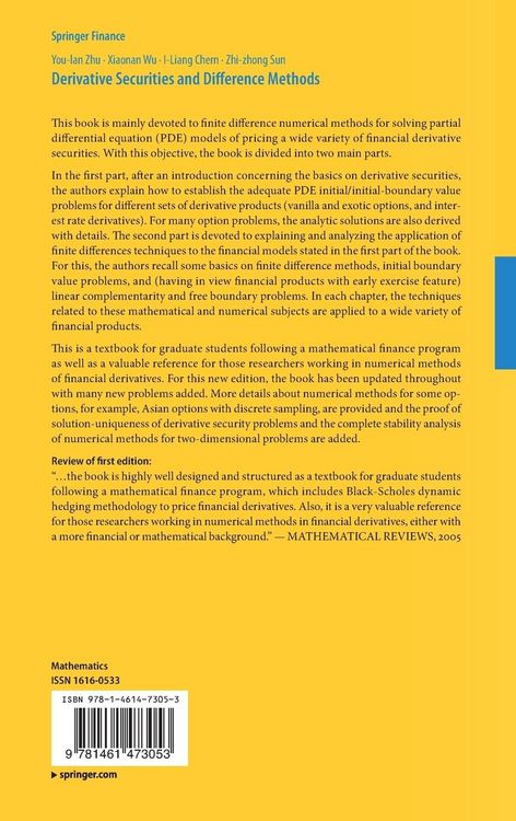 Produktbild: Derivative Securities and Difference Methods