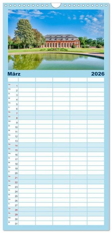 Produktbild: Familienplaner 2026 - Blickfang Darmstadt! mit 5 Spalten (Wandkalender, 21 x 45 cm) CALVENDO