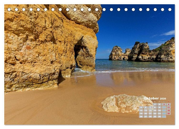 Produktbild: Portugals Traumk&uuml;ste Algarve (Tischkalender 2026 DIN A5 quer), CALVENDO Monatskalender