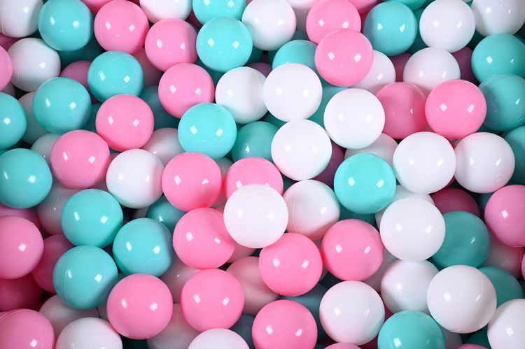 Produktbild: Knorrtoys 68159 - B&auml;llebad Soft Grey White Stars mit 300 B&auml;lle rosa/mint, ca.90x90x30cm