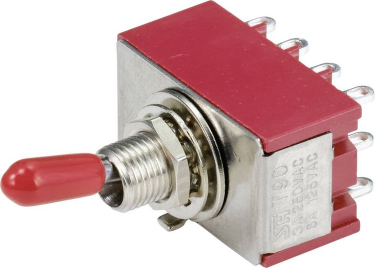 Produktbild: TRU COMPONENTS TC-9354012 Wippschalter 250 V/AC 3A 4 x Ein/Ein rastend 1St.