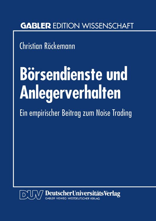 Produktbild: B&ouml;rsendienste und Anlegerverhalten