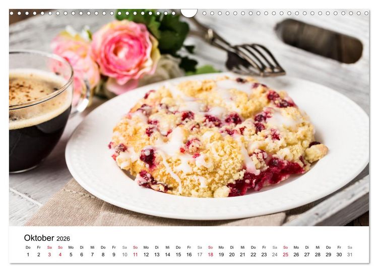 Produktbild: Kuchen, Kekse und Geb&auml;ck - s&uuml;&szlig; und lecker durch das Jahr (Wandkalender 2026 DIN A3 quer), CALVENDO Monatskalender