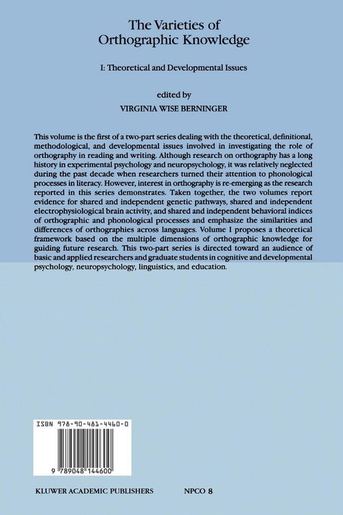 Produktbild: The Varieties of Orthographic Knowledge