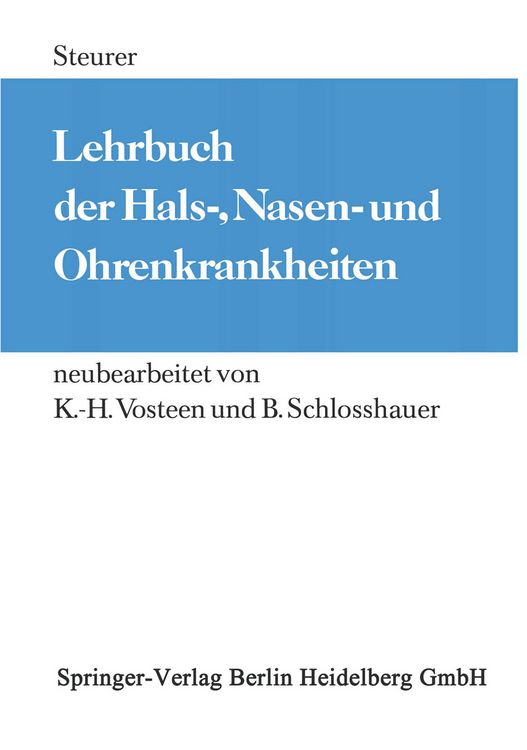 Produktbild: Lehrbuch der Hals-, Nasen- und Ohrenkrankheiten