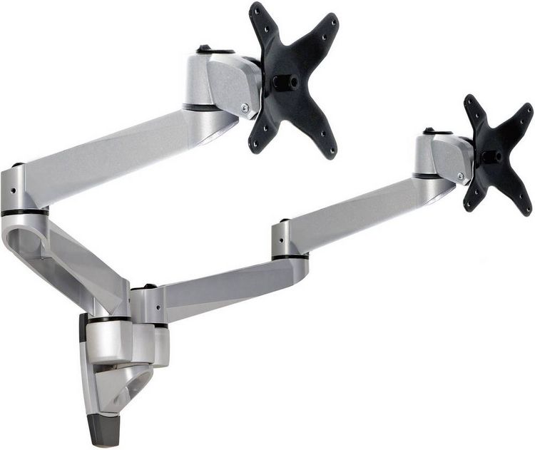 Produktbild: SpeaKa Professional SP-3947568 Flex Monitor-Tischhalterung 2 Display(s) 25,4cm (10\") - 68,6cm (27\") Schwarz, Silbe