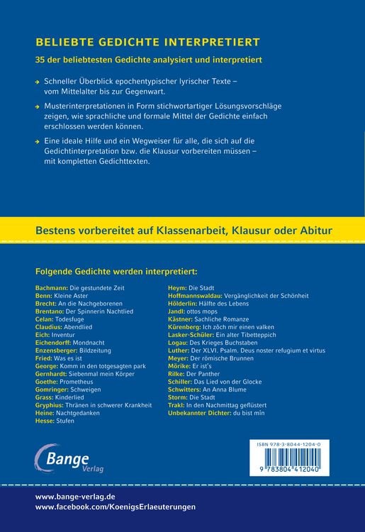 Produktbild: Beliebte Gedichte interpretiert