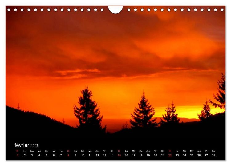 Produktbild: Couchers de soleil (Calendrier mural 2026 DIN A4 vertical), CALVENDO calendrier mensuel