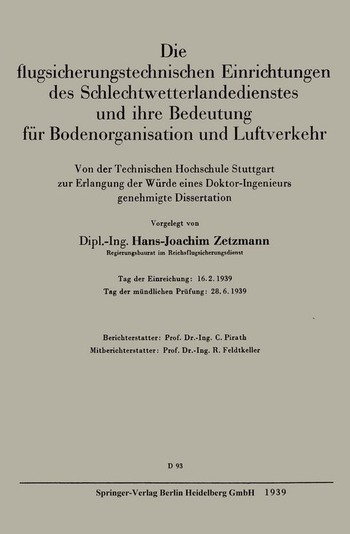 Produktbild: Die flugsicherungstechnischen Einrichtungen des Schlechtwetterlandedienstes und ihre Bedeutung f&uuml;r Bodenorganisation und Luftverkehr
