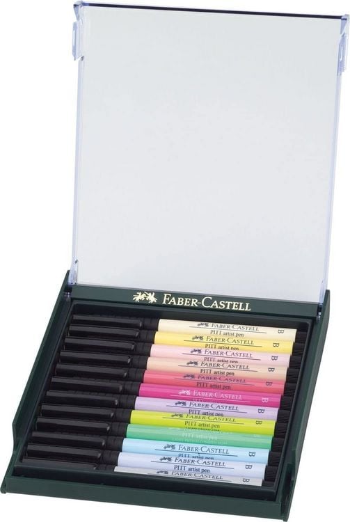 Produktbild: Faber-Castell Tuschestifte Pitt Artist Pens, 12er Set, Pastell