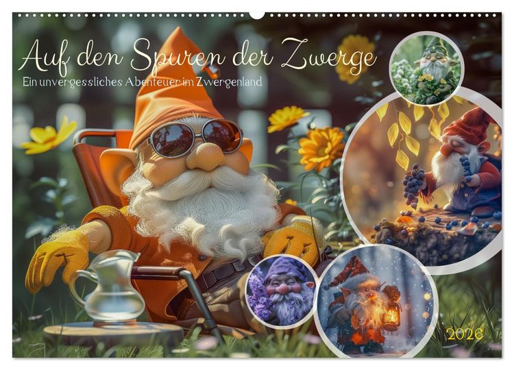 Produktbild: Auf den Spuren der Zwerge (Wandkalender 2026 DIN A2 quer), CALVENDO Monatskalender