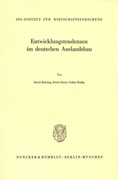 Produktbild: Entwicklungstendenzen im deutschen Auslandsbau.