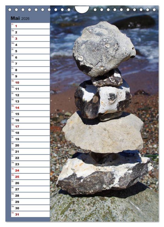 Produktbild: Steinmanderl - Der Steinm&auml;nnchen Geburtstagskalender (Wandkalender 2026 DIN A4 hoch), CALVENDO Monatskalender
