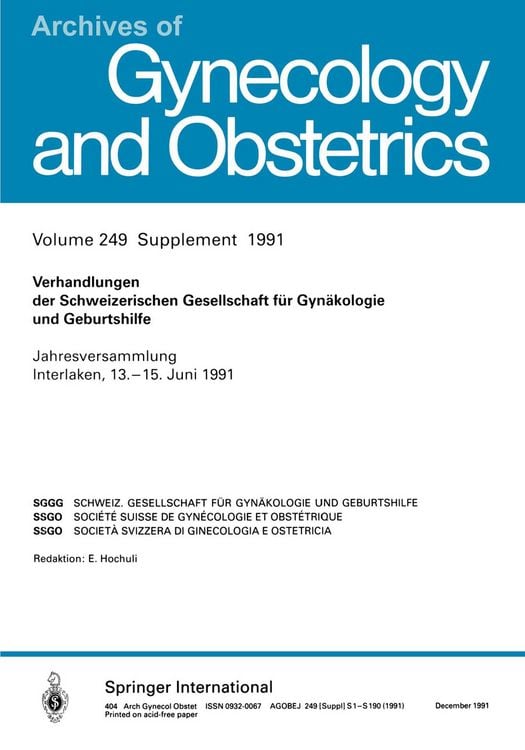 Produktbild: Verhandlungen der Schweizerischen Gesellschaft f&uuml;r Gyn&auml;kologie und Geburtshilfe