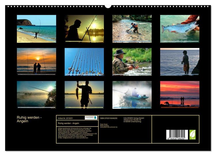 Produktbild: Ruhig werden - Angeln (hochwertiger Premium Wandkalender 2026 DIN A2 quer), Kunstdruck in Hochglanz