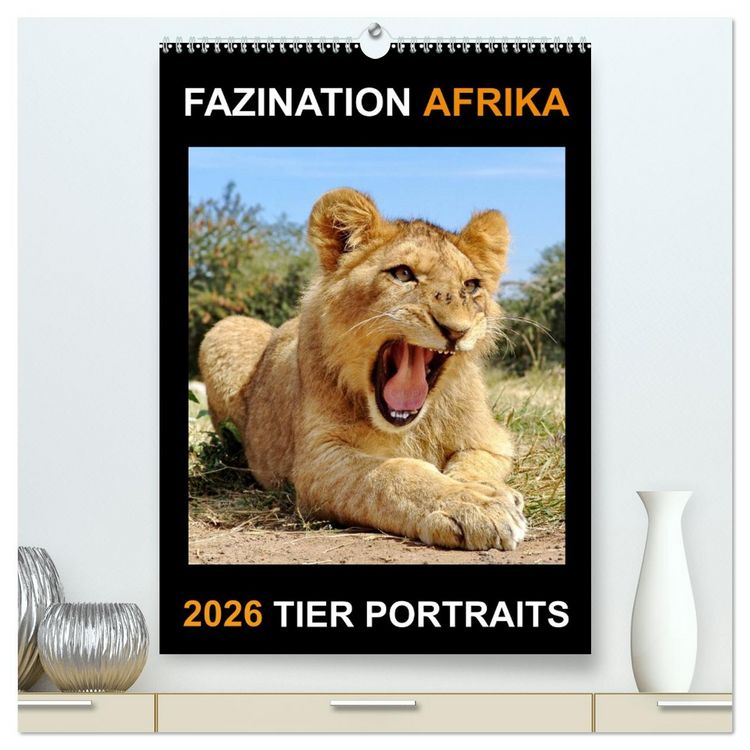 Produktbild: FAZINATION AFRIKA TIER PORTRAITS (hochwertiger Premium Wandkalender 2026 DIN A2 hoch), Kunstdruck in Hochglanz
