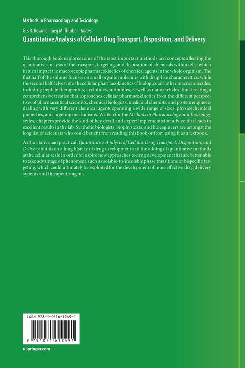 Produktbild: Quantitative Analysis of Cellular Drug Transport, Disposition, and Delivery