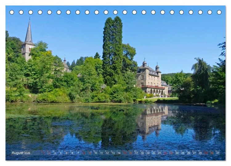 Produktbild: Burgen, Schl&ouml;sser, Herrenh&auml;user im Bergischen Land (Tischkalender 2026 DIN A5 quer), CALVENDO Monatskalender