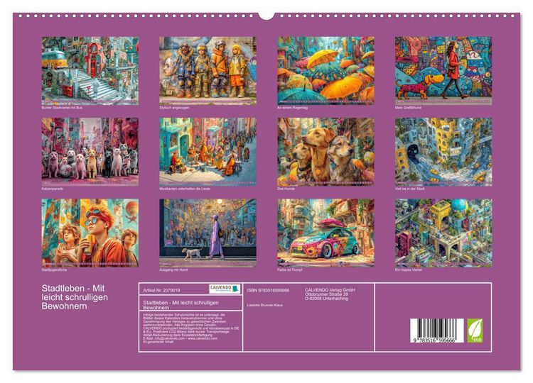 Produktbild: Stadtleben - Mit leicht schrulligen Bewohnern (hochwertiger Premium Wandkalender 2026 DIN A2 quer), Kunstdruck in Hochglanz