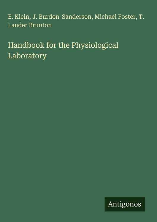 Produktbild: Handbook for the Physiological Laboratory