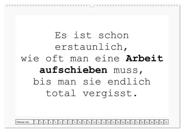 Produktbild: Typo-Kalender f&uuml;r das B&uuml;ro. Sarkasmus und fiese Spr&uuml;che (Wandkalender 2026 DIN A2 quer), CALVENDO Monatskalender