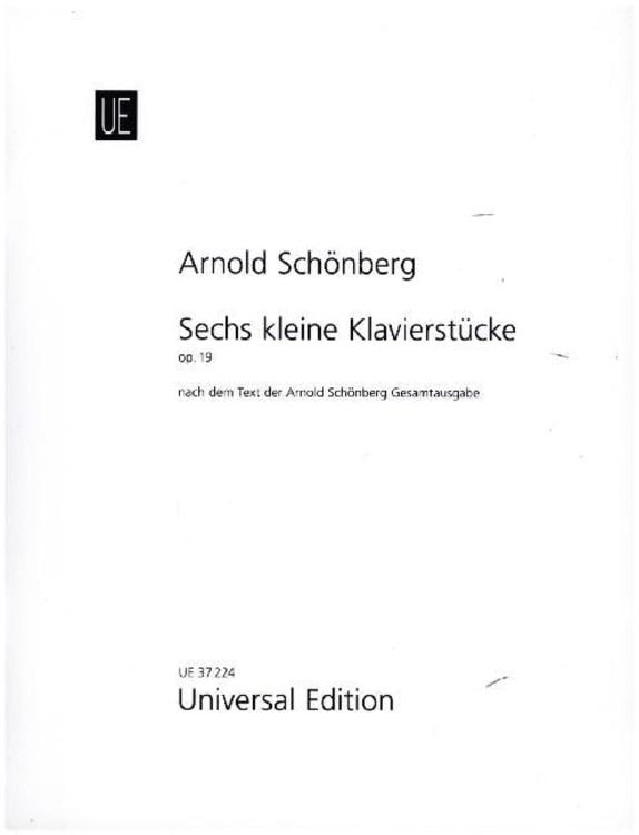 Bild vom Artikel 6 kleine Klavierstücke vom Autor Arnold Schönberg