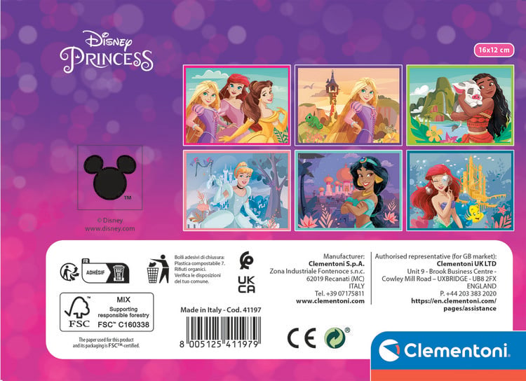 Produktbild: W&uuml;rfelpuzzle Disney Princess 12 Teile