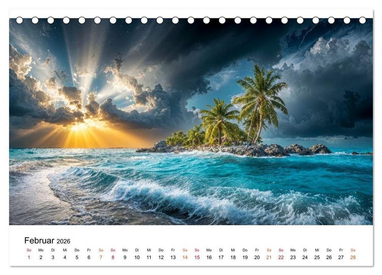 Produktbild: Inseln der Sehnsucht - Versteckte Paradiese (Tischkalender 2026 DIN A5 quer), CALVENDO Monatskalender