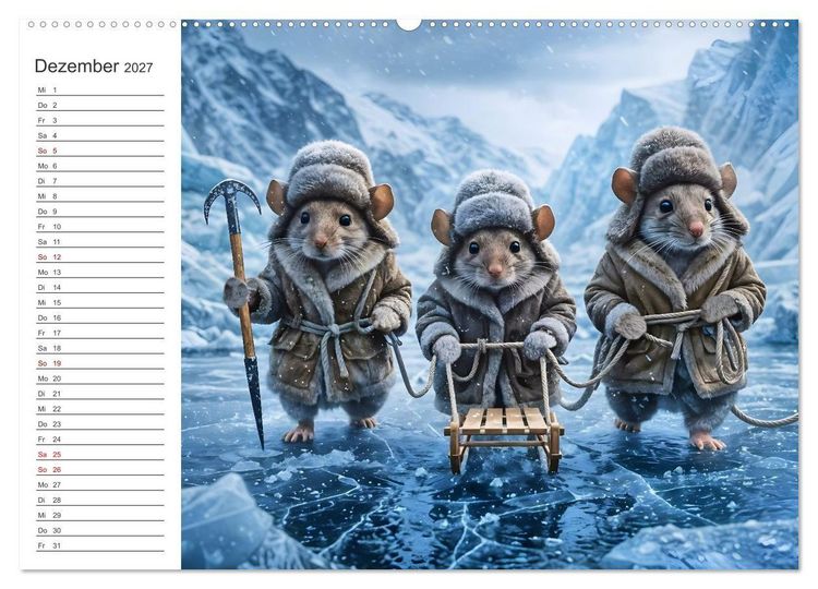 Produktbild: Abenteuerm&auml;use - Drei kleine Entdecker auf gro&szlig;er Reise (Wandkalender 2027 DIN A2 quer), CALVENDO Monatskalender