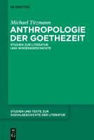 Produktbild: Anthropologie der Goethezeit