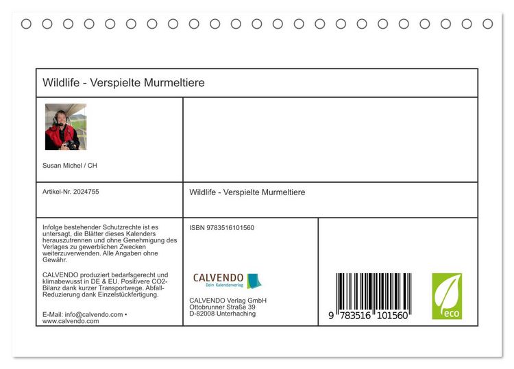 Produktbild: Wildlife - Verspielte Murmeltiere (Tischkalender 2026 DIN A5 quer), CALVENDO Monatskalender