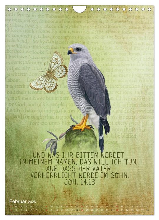 Produktbild: Bibelworte f&uuml;r Vogelfreunde (Wandkalender 2026 DIN A4 hoch), CALVENDO Monatskalender