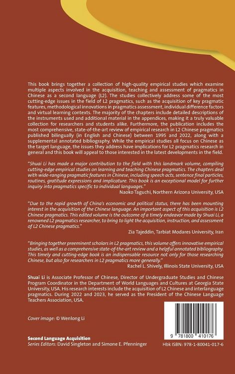 Produktbild: Pragmatics of Chinese as a Second Language