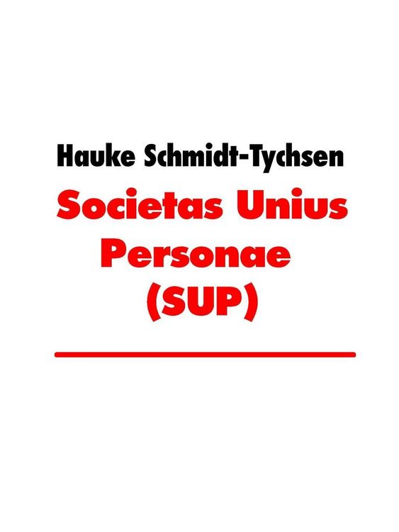 Produktbild: Societas Unius Personae (SUP)