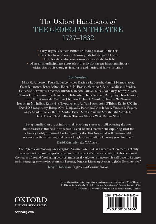 Produktbild: The Oxford Handbook of the Georgian Theatre, 1737-1832