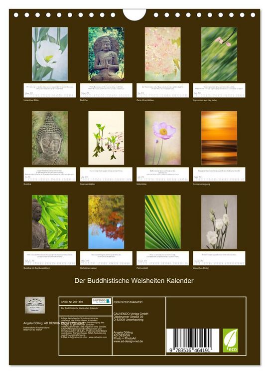 Produktbild: Der Buddhistische Weisheiten Kalender (Wandkalender 2026 DIN A4 hoch), CALVENDO Monatskalender