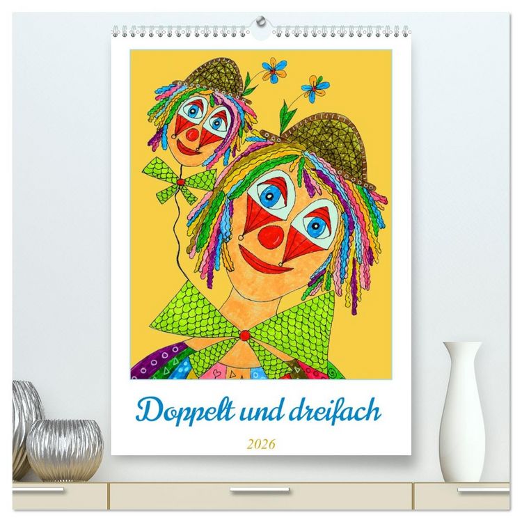 Produktbild: Doppelt oder dreifach (hochwertiger Premium Wandkalender 2026 DIN A2 hoch), Kunstdruck in Hochglanz