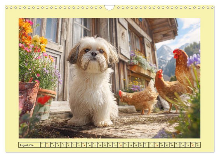 Produktbild: Shih Tzu Gl&uuml;ck. Zauberhafte Hunde im alpinen Wandergl&uuml;ck (Wandkalender 2026 DIN A3 quer), CALVENDO Monatskalender