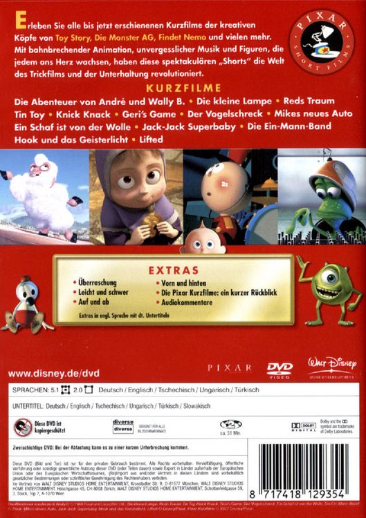Pixars komplette Kurzfilm Collection