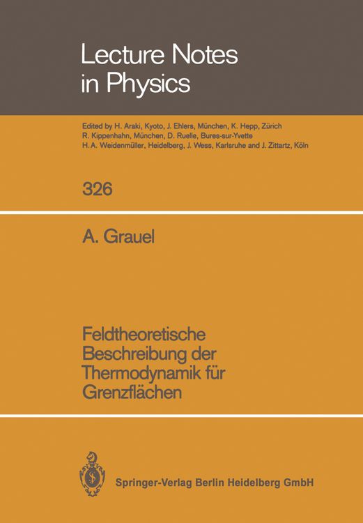 Produktbild: Feldtheoretische Beschreibung der Thermodynamik f&uuml;r Grenzfl&auml;chen