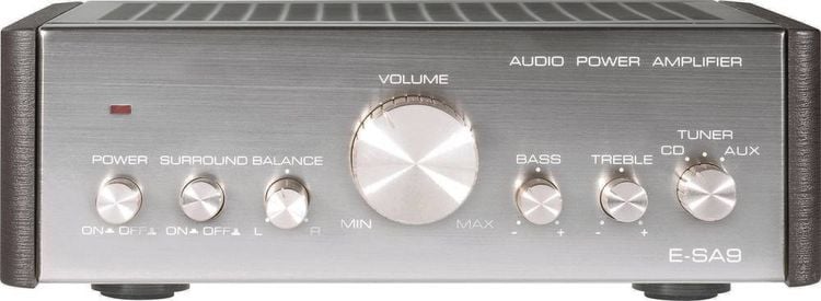 Produktbild: Renkforce E-SA9 Stereo-Verst&auml;rker 2 x 12W Silber (metallic), Dunkelbraun