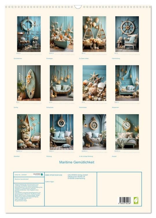 Produktbild: Maritime Gem&uuml;tlichkeit (Wandkalender 2026 DIN A2 hoch), CALVENDO Monatskalender